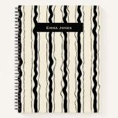 Black and Cream Stripes Fun Simple Elegant Custom Notizblock (Vorderseite)