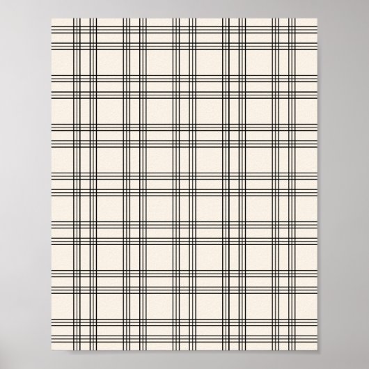 Black and Cream White Gingham Poster (Vorne)