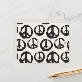 Black and Creme Color Peace Sign Postcard Postkarte