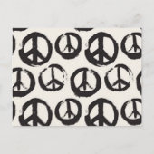 Black and Creme Color Peace Sign Postcard Postkarte (Vorderseite)