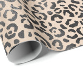 Black and Creme Leopard Print Geschenkpapier (Rolleneckpunkt)