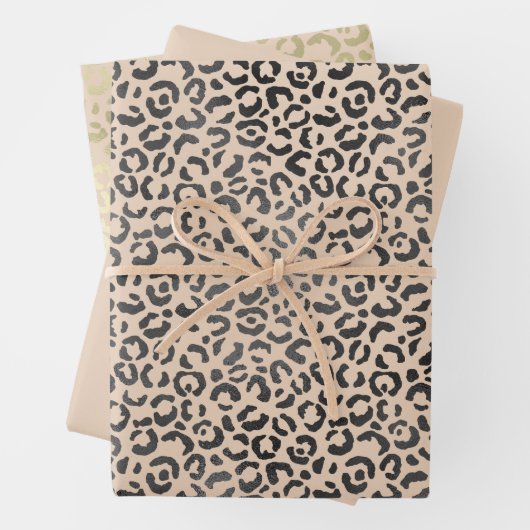 Black and Creme Leopard Print Geschenkpapier Set (Beispiel)