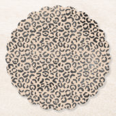 Black and Creme Leopard Print Untersetzer (Vorderseite)