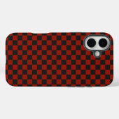Black and Deep red checkerboard pattern Case-Mate iPhone Hülle (Rückseite (Horizontal))