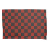 Black and Deep red checkerboard pattern Kissenbezug (Vorderseite-Links)