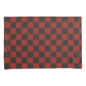 Black and Deep red checkerboard pattern Kissenbezug (Vorderseite-Rechts)