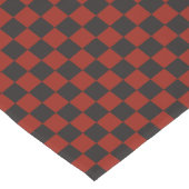 Black and Deep red checkerboard pattern Kurzer Tischläufer (Ecke)