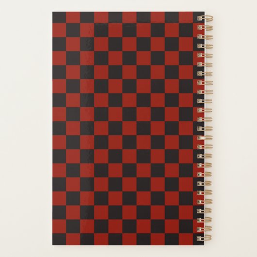 Black and Deep red checkerboard pattern Planer (Rückseite)