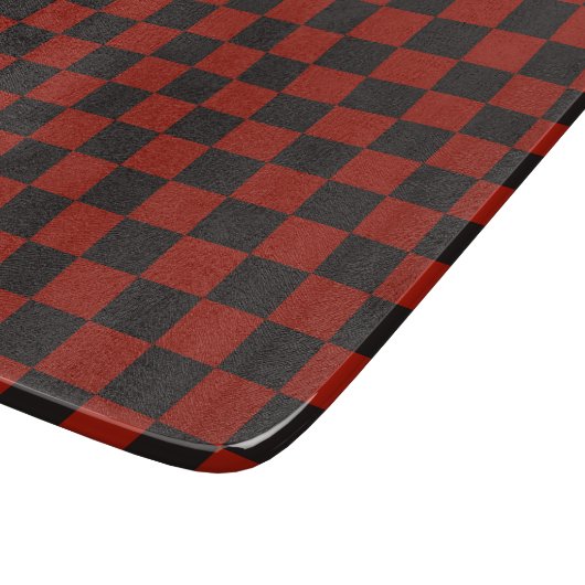 Black and Deep red checkerboard pattern Schneidebrett (Ecke)
