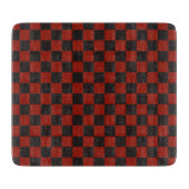 Black and Deep red checkerboard pattern Schneidebrett (Vorderseite)