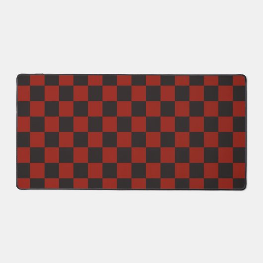 Black and Deep red checkerboard pattern Schreibtischunterlage (Vorderseite)