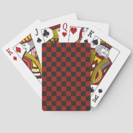 Black and Deep red checkerboard pattern Spielkarten