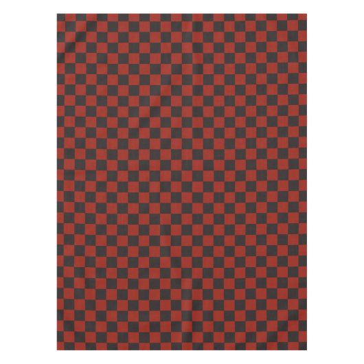 Black and Deep red checkerboard pattern Tischdecke (Vorderseite)