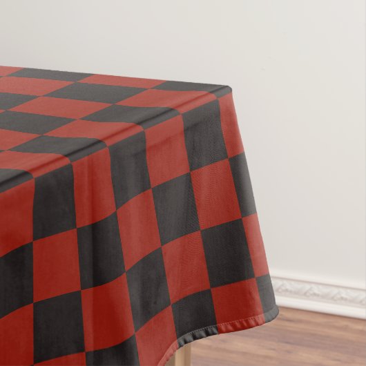 Black and Deep red checkerboard pattern Tischdecke (Beispiel)