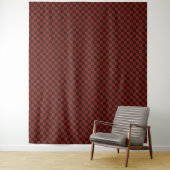 Black and Deep red checkerboard pattern Wandteppich (Beispiel)