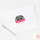 Black and Fuchsia Damask Wedding Sticker (Umschlag)