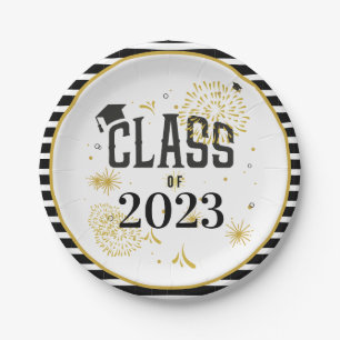 Black and Gold 2021 Abschluss Celebration Party I Pappteller