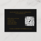 Black and Gold 2 Foto Online UAWG QR Code Hochzeit Begleitkarte (Vorderseite)