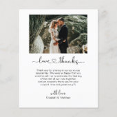 Black and Gold 4 Foto Collage Wedding Vielen Dank Flyer (Hinten)