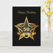Black and Gold 50. Geburtstag Star Karte (Gelbe Blume)