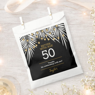 Black and Gold 50. Geburtstagsparty Geschenktütchen