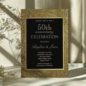 Black and Gold 50. Hochzeitstag Einladung