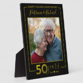 Black and Gold 50. Hochzeitstag Foto Fotoplatte (Seite)