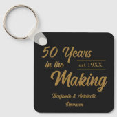 Black and Gold 50. Hochzeitstag Schlüsselanhänger (Vorderseite)