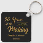 Black and Gold 50. Hochzeitstag Schlüsselanhänger (Rückseite)