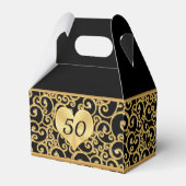 Black and Gold 50 Jahre Jubiläum Gefälligkeitsboxe Geschenkschachtel (Rückseite)