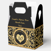 Black and Gold 50 Jahre Jubiläum Gefälligkeitsboxe Geschenkschachtel (Geöffnet)