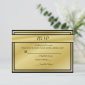 Black and Gold 50 Jahre UAWG zum Buffet RSVP Karte (Stehend Vorderseite)