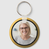 Black And Gold 50th Birthday Guest Thank You Photo Schlüsselanhänger (Rückseite)