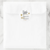 Black and Gold 60. Geburtstag Vielen Dank für Ihre Runder Aufkleber (Tasche)
