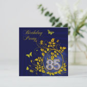 Black and Gold 85. Geburtstagsparty Einladung (Stehend Vorderseite)