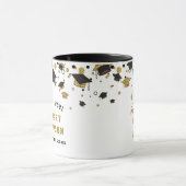 Black and Gold Abschluss Class 2021 Glitzer Tasse (Zentrum)