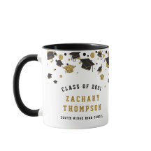 Black and Gold Abschluss Class 2021 Glitzer