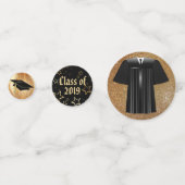 Black and Gold Abschluss Confetti Konfetti (Rückseiten)