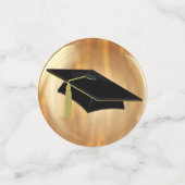 Black and Gold Abschluss Confetti Konfetti (Klein Vorderseite)