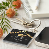 Black and Gold Abschluss Souvenir Schlüsselanhänger (Vorderseite rechts)