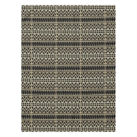 Black and Gold African Mud Cloud Print Tischdecke (Vorderseite)