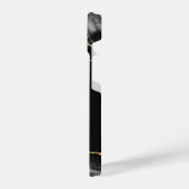 Black and Gold Agate Geode Monogram iPhone iPhone Hülle (Linke Seite)