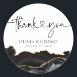 Black and Gold Agate Wedding Danke Stickers<br><div class="desc">Black and Gold Agate Wedding Danke Stickers</div>
