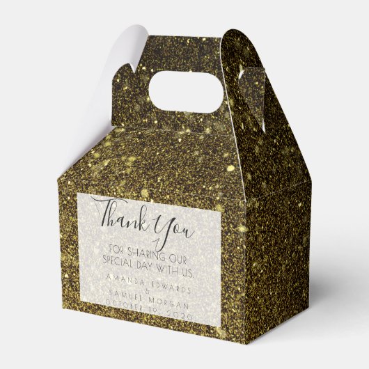 Black and Gold Agate Wedding Geschenkschachtel (Vorderseite)