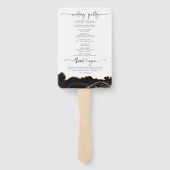 Black and Gold Agate Wedding Program Hand Fan Fächer (Rückseite)