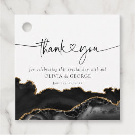 Black and Gold Agate Wedding Vielen Dank für Ihr I Geschenkanhänger