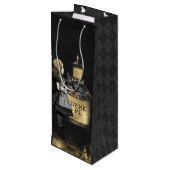 Black and Gold Alice trinken mich Geschenktüte Für Weinflaschen (Rückseite Schrägansicht)