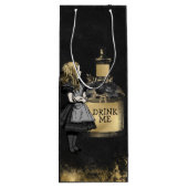 Black and Gold Alice trinken mich Geschenktüte Für Weinflaschen (Rückseite)