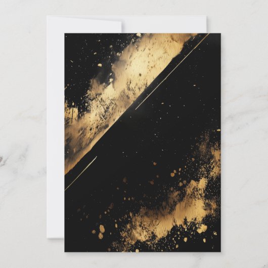 Black and Gold Any Age Birthday Party Einladung (Rückseite)