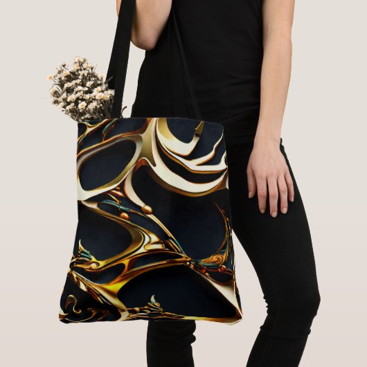 Black and Gold Arabesque Tote Bag Tasche (Von Nahem)